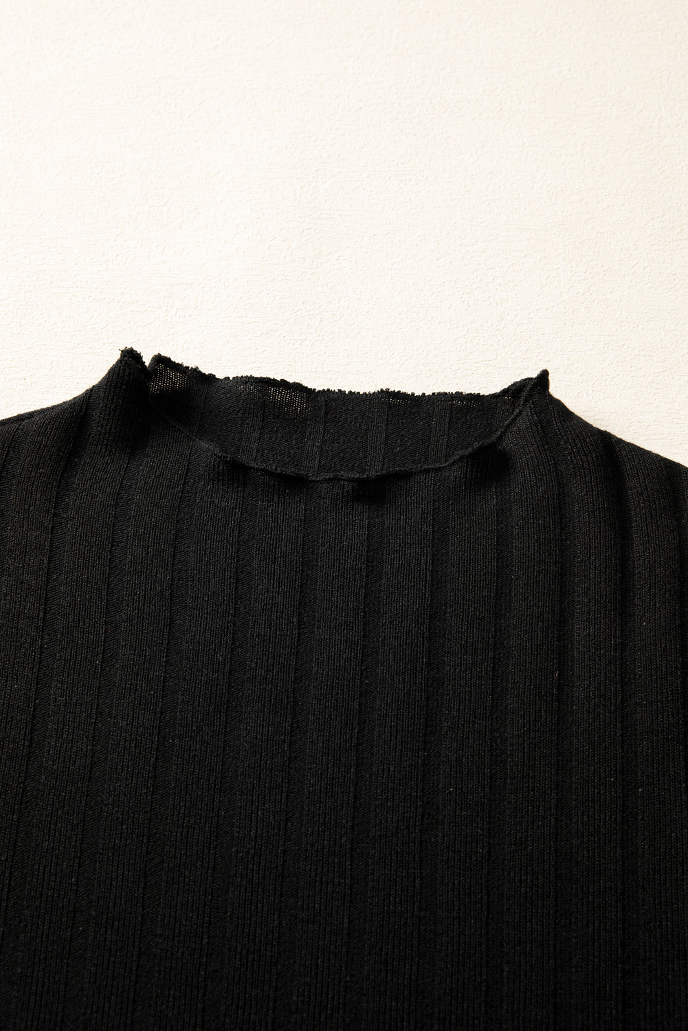 Midnight Stitch | Ribbed Knit Patchwork Long Sleeve Dress