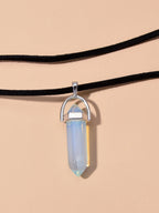 Shadow Signal | Dual Layer Crystal Pendant Choker