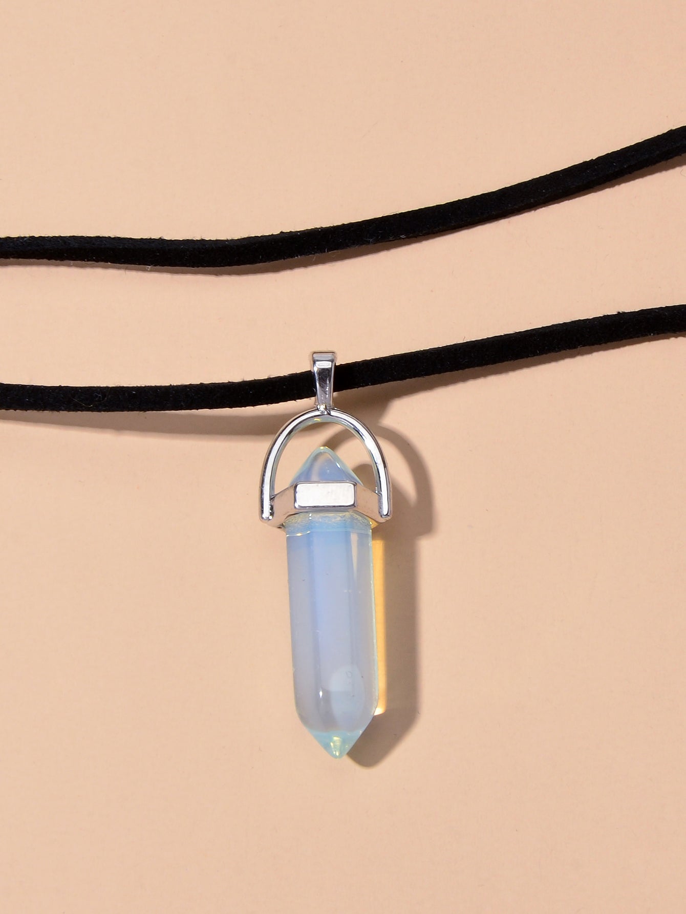 Shadow Signal | Dual Layer Crystal Pendant Choker