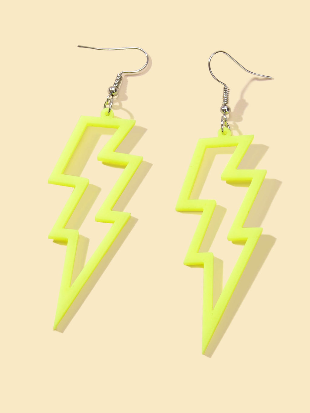 Lightning Bolt Statement Dangle Earrings Retro Punk Hippie Fluro Neon