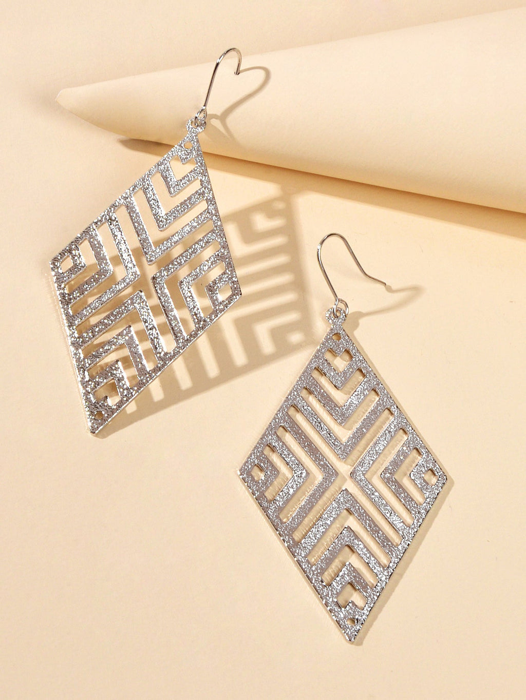 Hollow out Geometric Rhombus Drop Earrings Chic Ear Hook Boutique