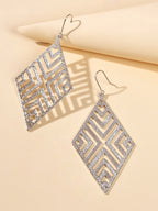 Hollow out Geometric Rhombus Drop Earrings Chic Ear Hook Boutique