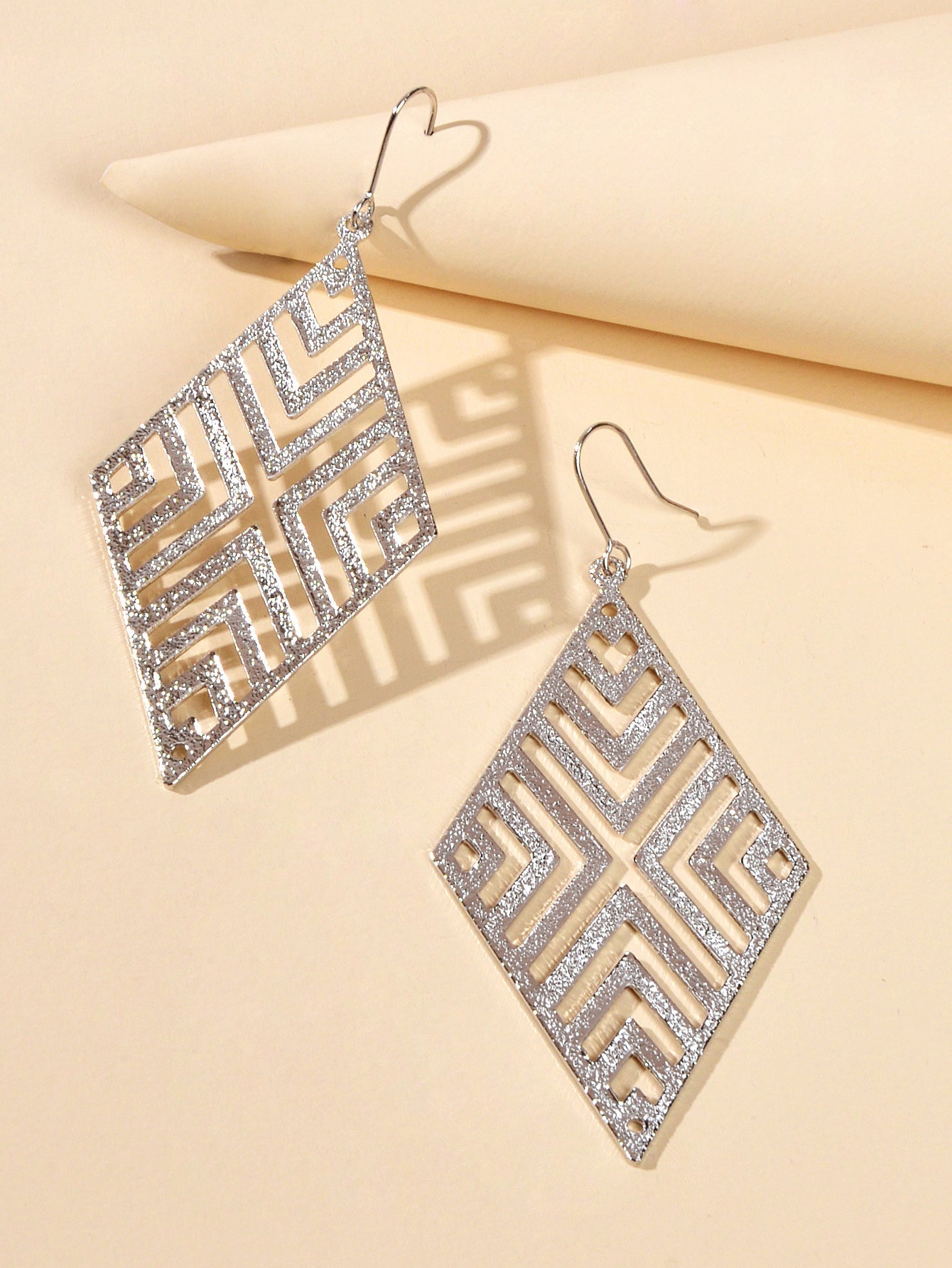 Hollow out Geometric Rhombus Drop Earrings Chic Ear Hook Boutique