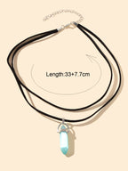 Shadow Signal | Dual Layer Crystal Pendant Choker