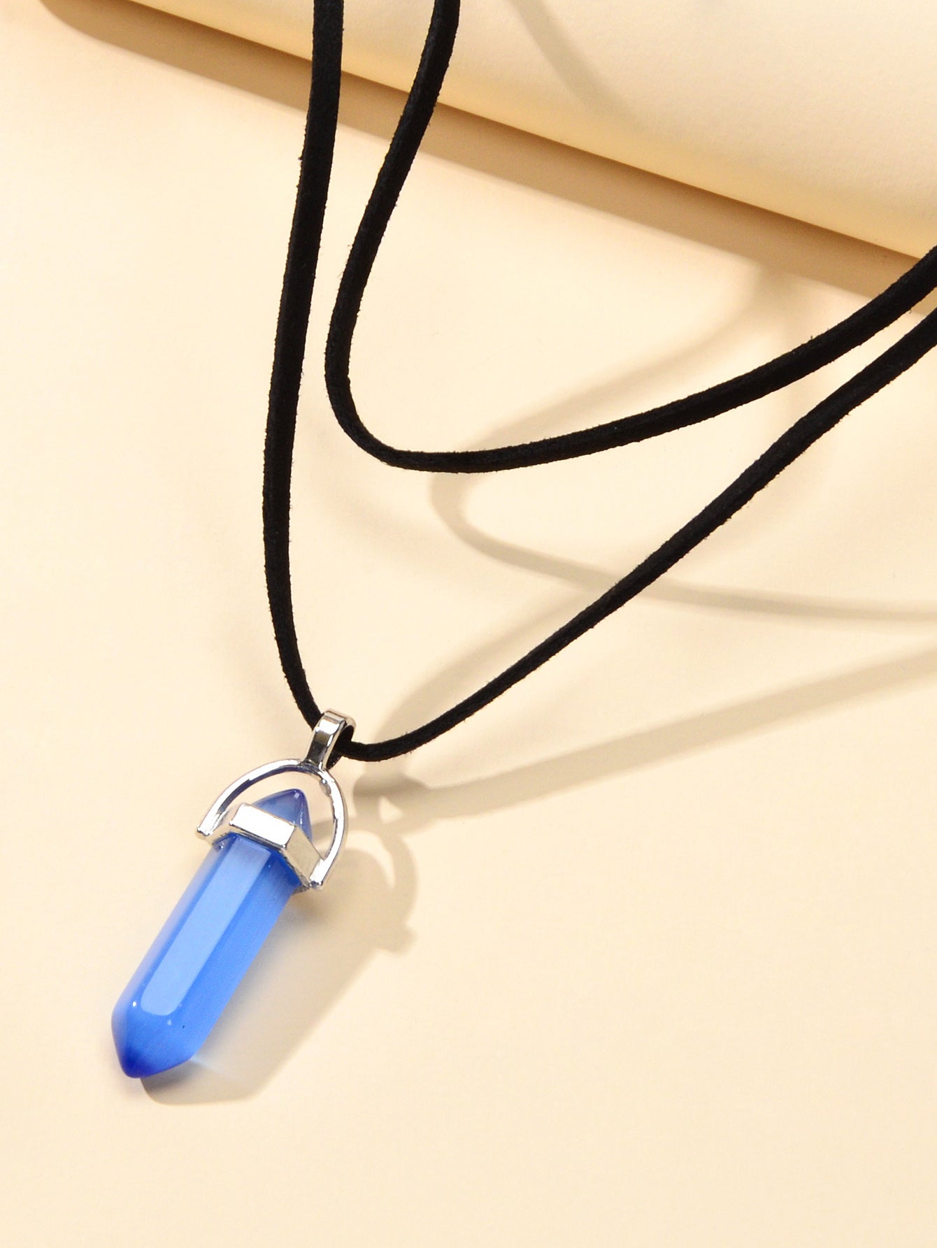 Shadow Signal | Dual Layer Crystal Pendant Choker