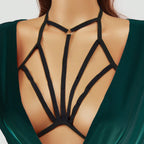 Sexy Black Elastic Bra Harness Nightclub Party Body Chain