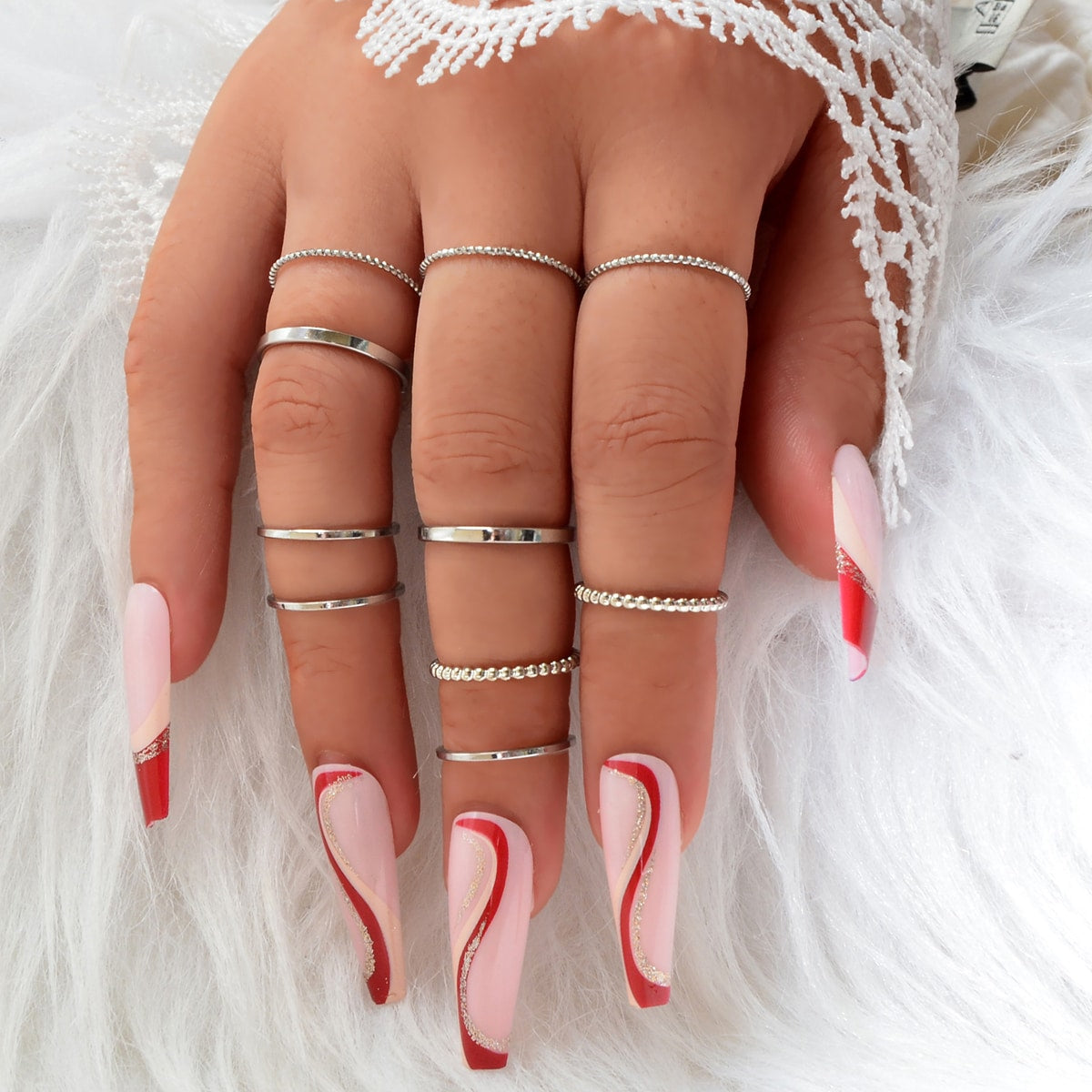 10pcs Silver Ring Bands Versatile Accessories for Every Finger