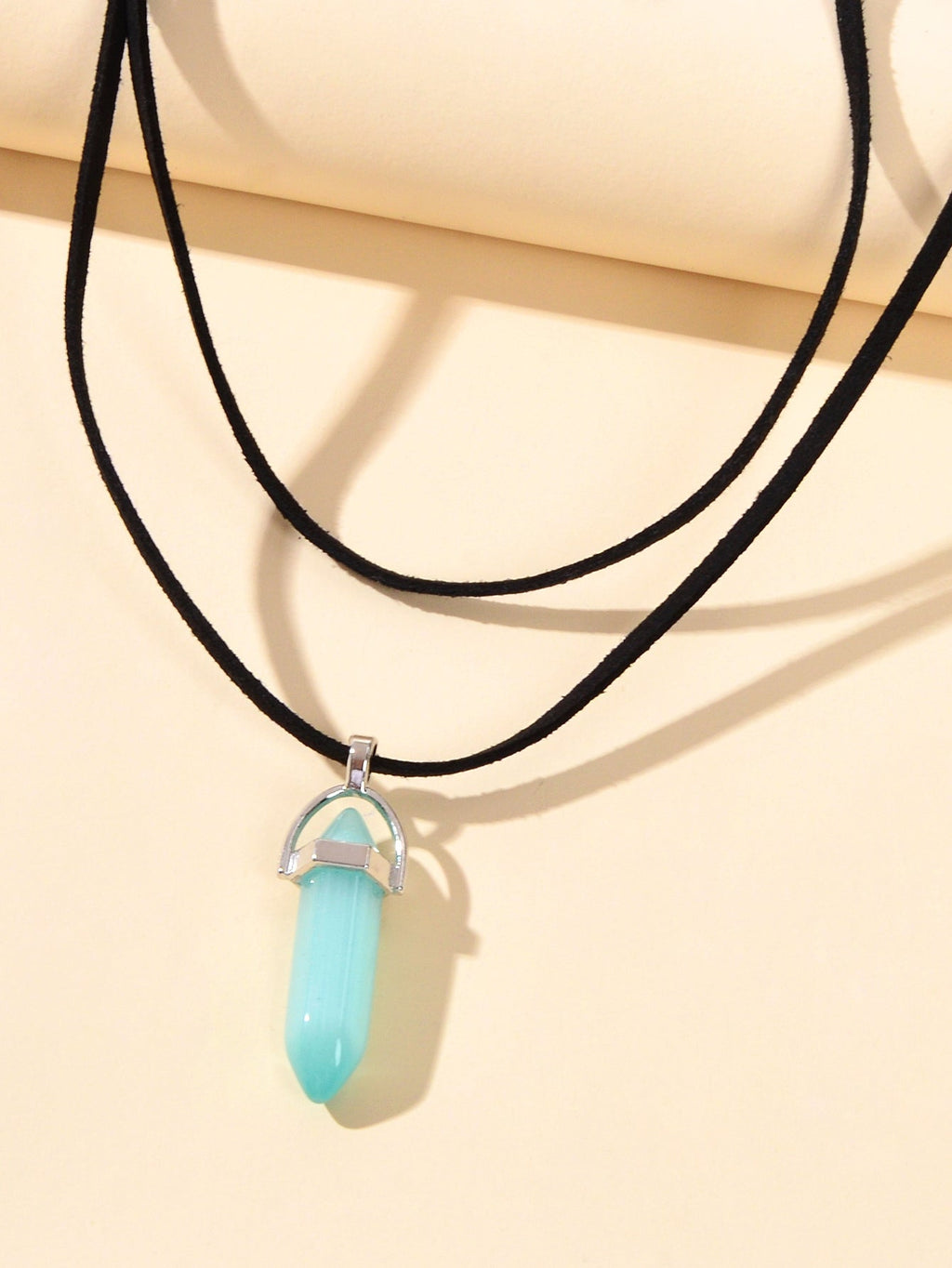 Shadow Signal | Dual Layer Crystal Pendant Choker