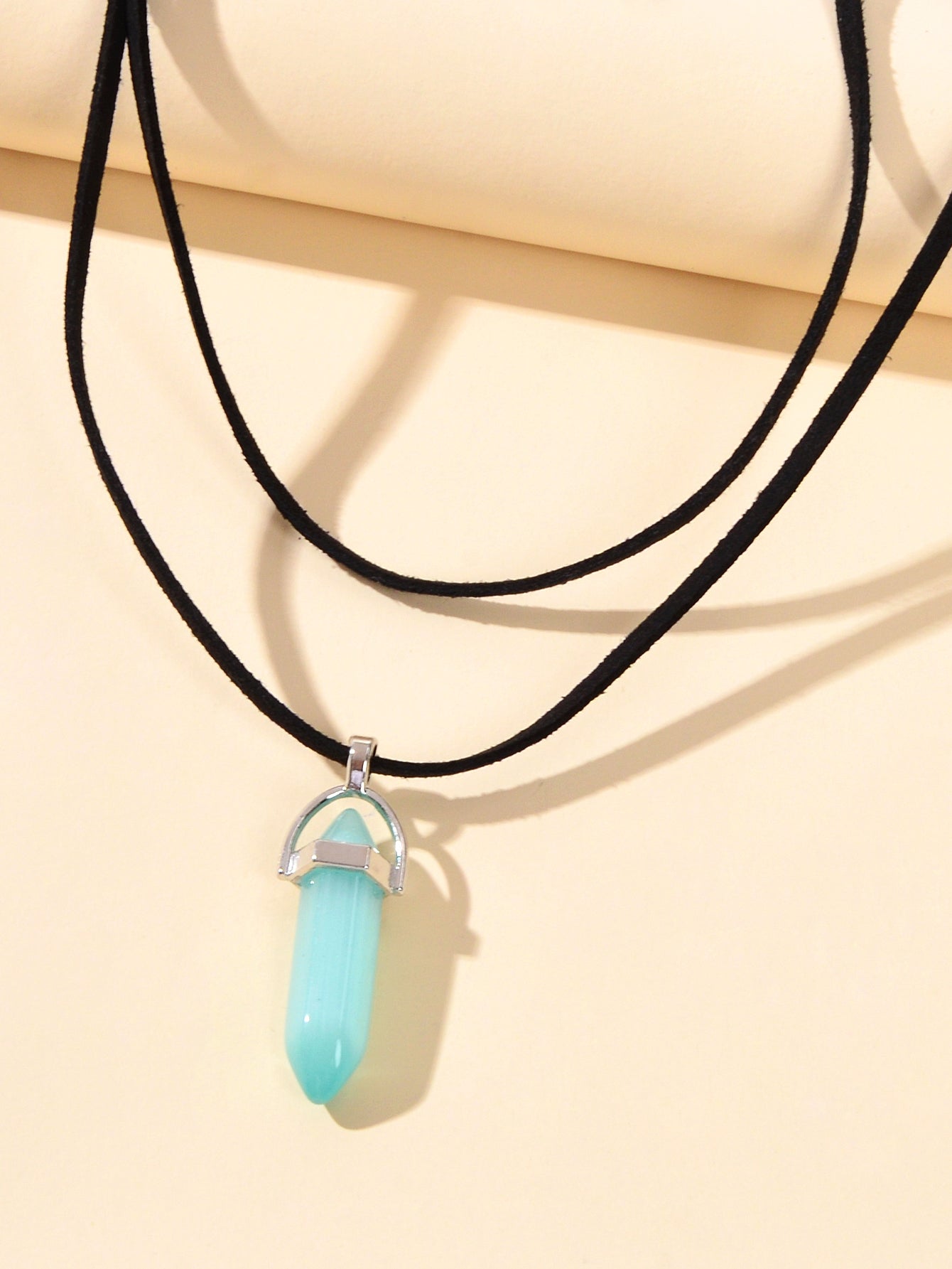 Shadow Signal | Dual Layer Crystal Pendant Choker