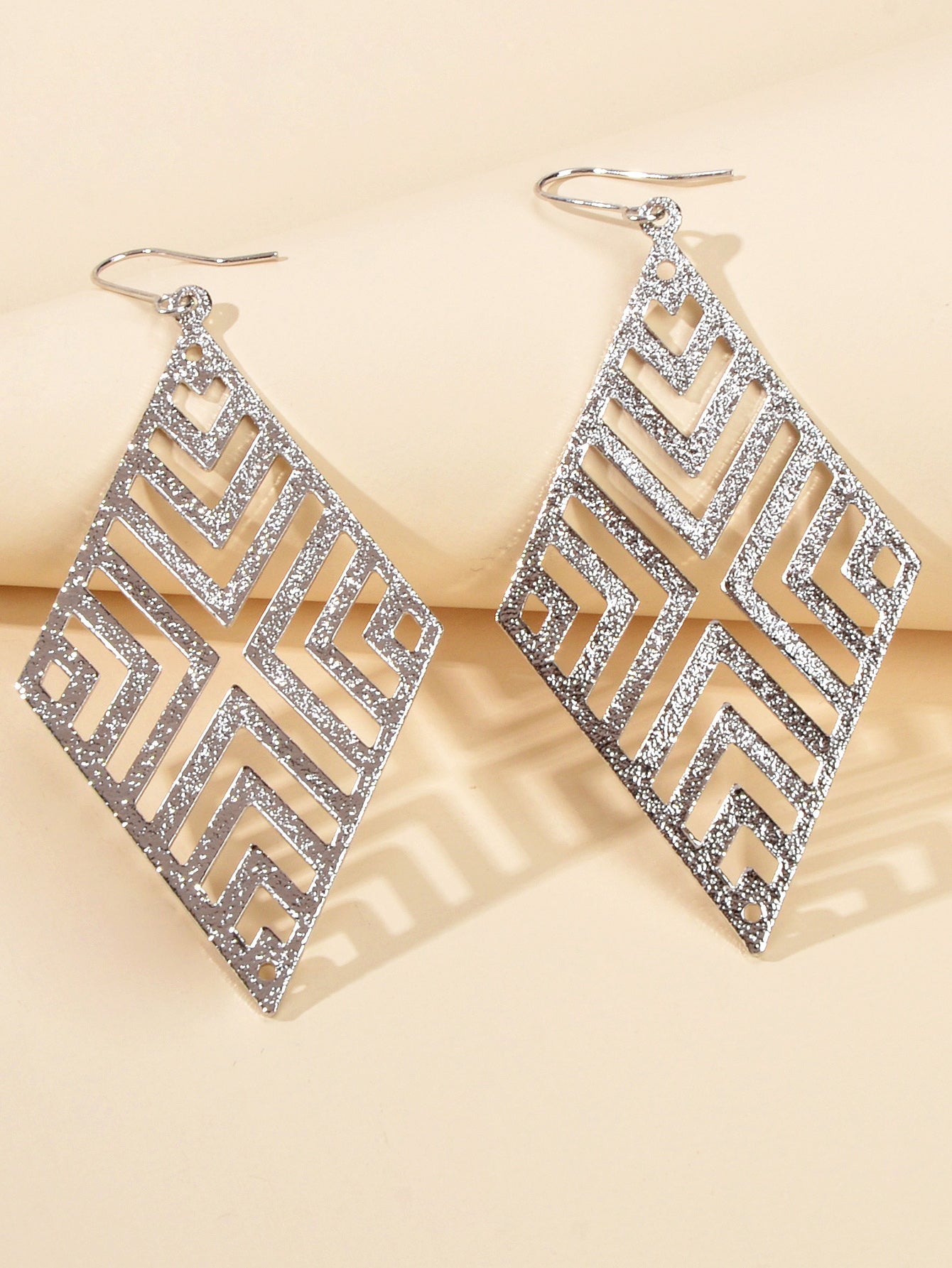 Hollow out Geometric Rhombus Drop Earrings Chic Ear Hook Boutique
