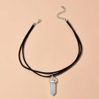 Shadow Signal | Dual Layer Crystal Pendant Choker