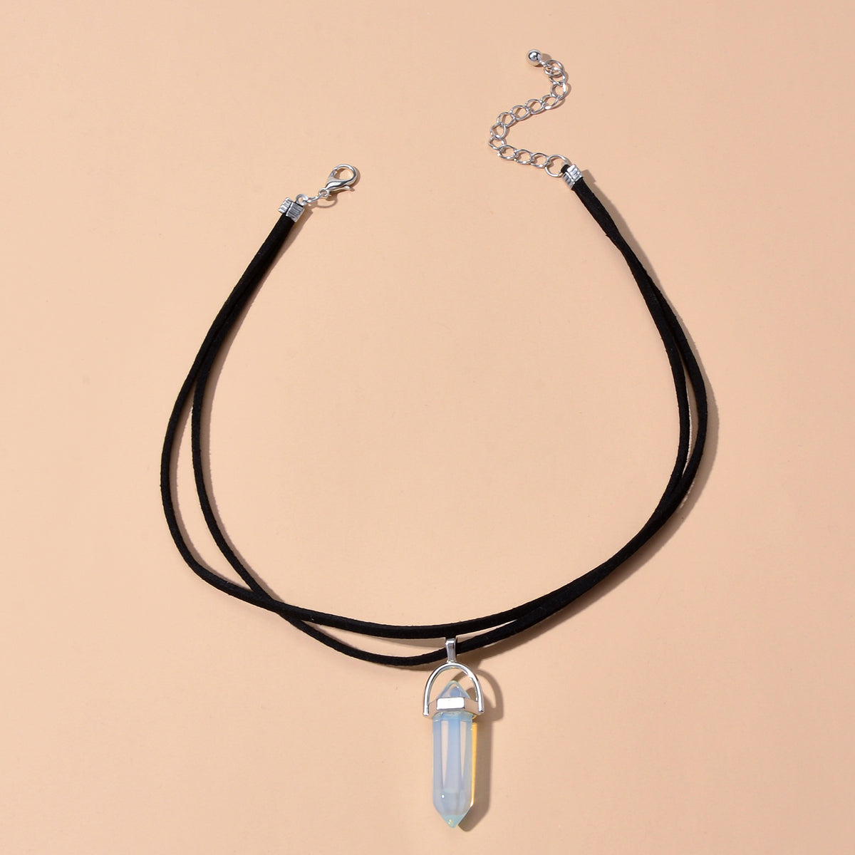 Shadow Signal | Dual Layer Crystal Pendant Choker
