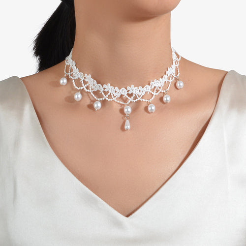 Black Lace Choker Water Drop Gothic Necklace Punk Collar Halloween