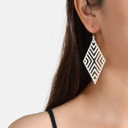 Hollow out Geometric Rhombus Drop Earrings Chic Ear Hook Boutique