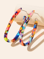 Trendy Acrylic Women Beach Colourful Resin Statement Earrings Vacation