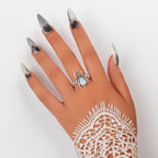 Vintage Silver Spider Open-Ended Ring with Diamond Accents Embrace