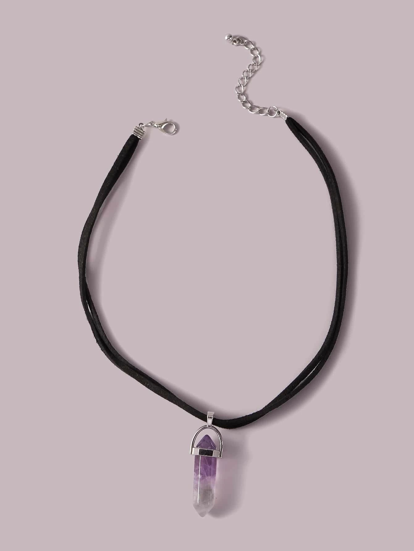 Shadow Signal | Dual Layer Crystal Pendant Choker