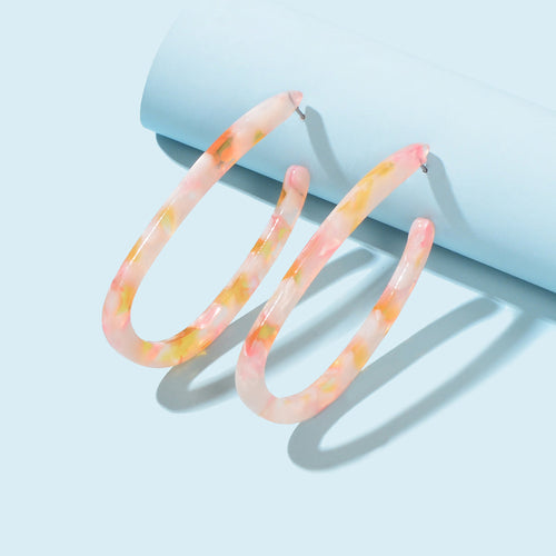 Trendy Acrylic Women Beach Colourful Resin Statement Earrings Vacation