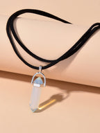 Shadow Signal | Dual Layer Crystal Pendant Choker