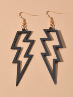 Lightning Bolt Statement Dangle Earrings Retro Punk Hippie Fluro Neon