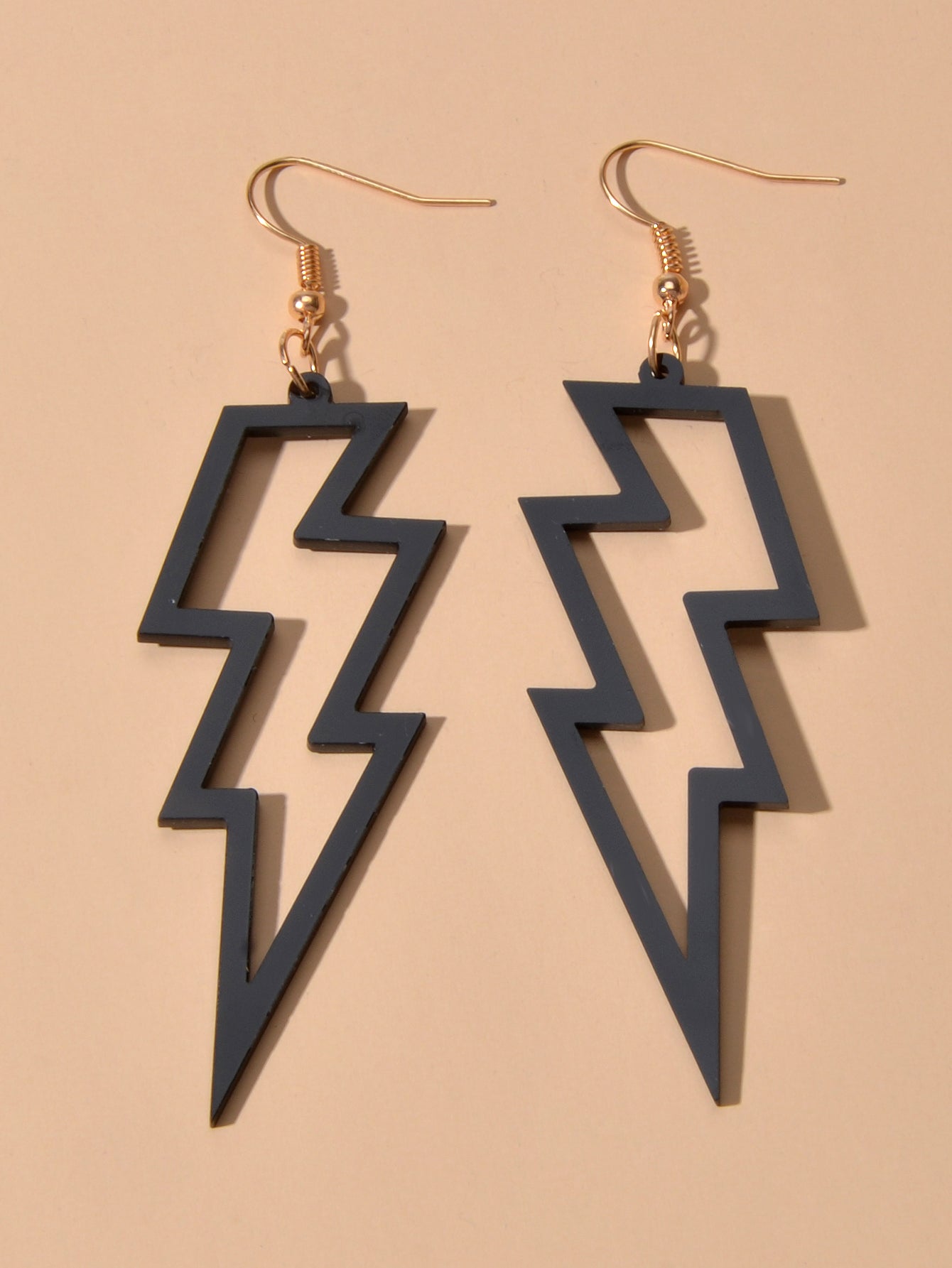 Lightning Bolt Statement Dangle Earrings Retro Punk Hippie Fluro Neon