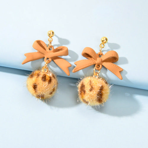 Bow Ball Earrings Dangle Drop Charm Stud Jewelry Women Girl Teens