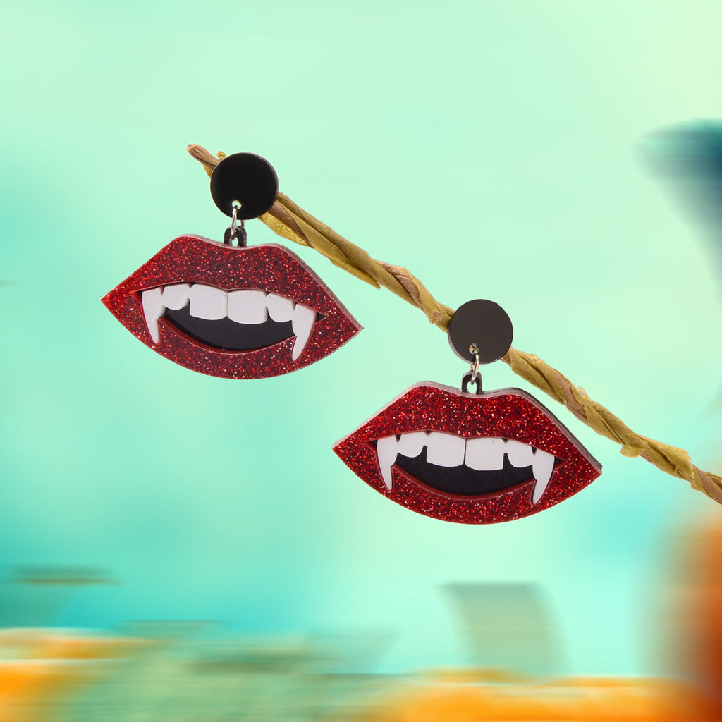 Halloween Accessories Dracula Punk Red Acrylic Vampire Lip Teeth