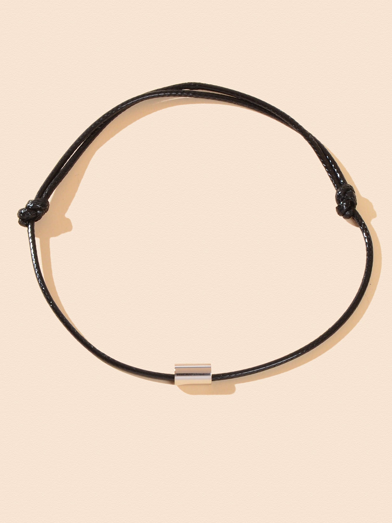 New Silver Metal Decor Black Rope Chain Adjustable Anklet Foot Jewelry