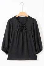 Bow Tie Neck 3/4 Sleeve Blouse