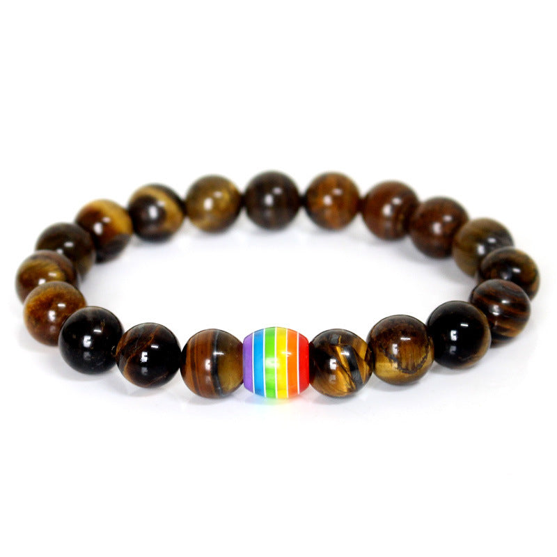 Obsidian Pulse | Pride stone bead bracelet
