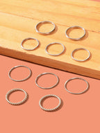 10pcs Silver Ring Bands Versatile Accessories for Every Finger