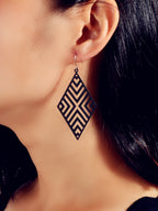 Hollow out Geometric Rhombus Drop Earrings Chic Ear Hook Boutique