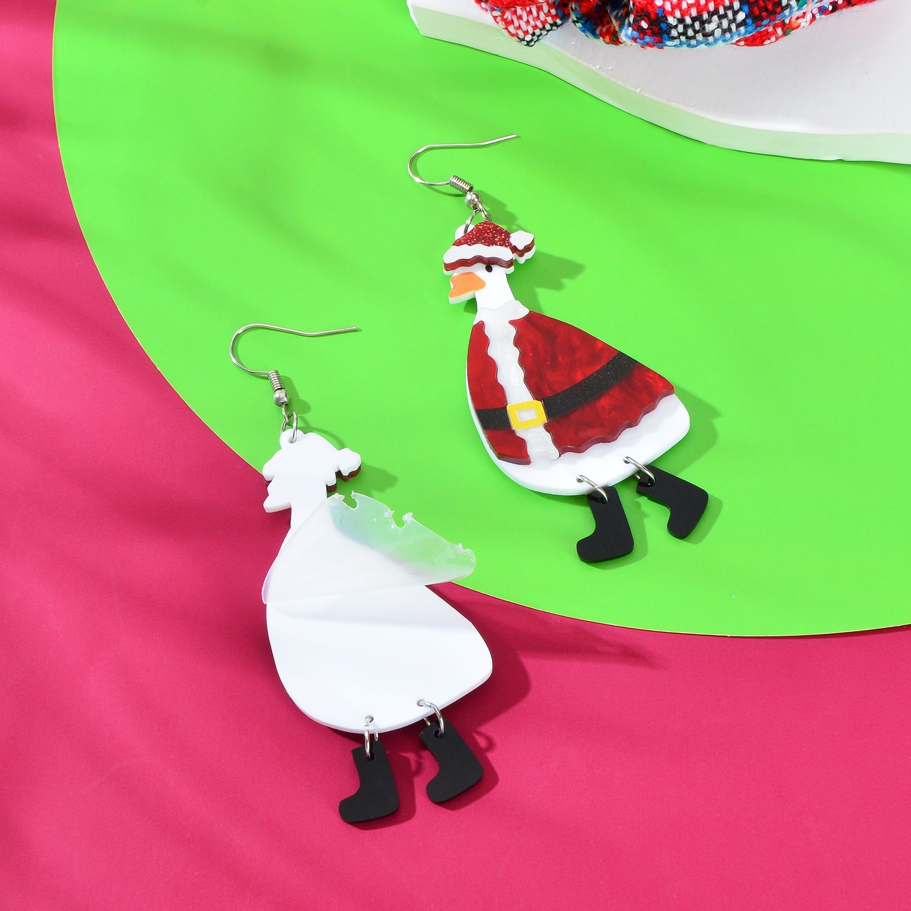 Christmas Jewellery Navidad Goose in Red Clothes Cartoon Design