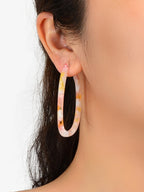 Trendy Acrylic Women Beach Colourful Resin Statement Earrings Vacation