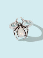Vintage Silver Spider Open-Ended Ring with Diamond Accents Embrace