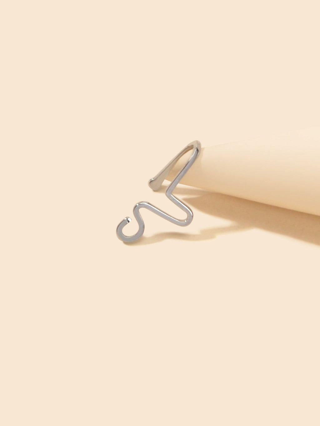 1pc Faux Lip Ear Nose Gold Silver Geometric Non Piercing Clip On Nose