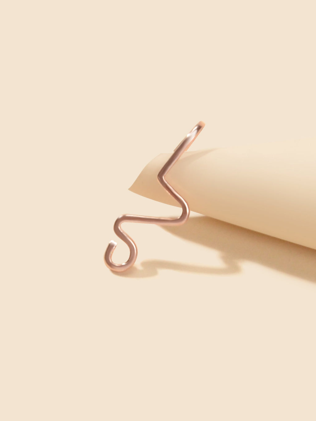 1pc Faux Lip Ear Nose Gold Silver Geometric Non Piercing Clip On Nose