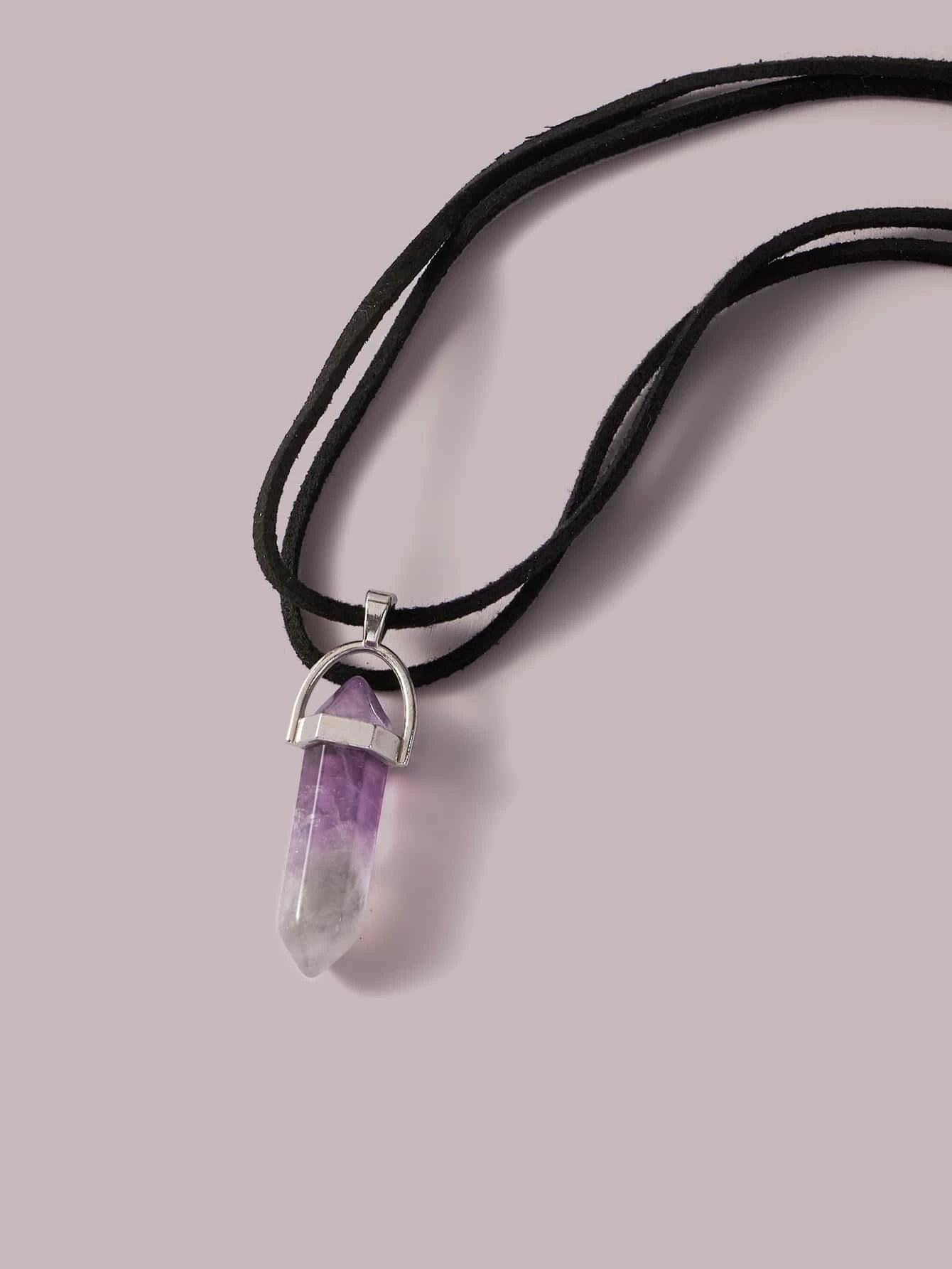 Shadow Signal | Dual Layer Crystal Pendant Choker