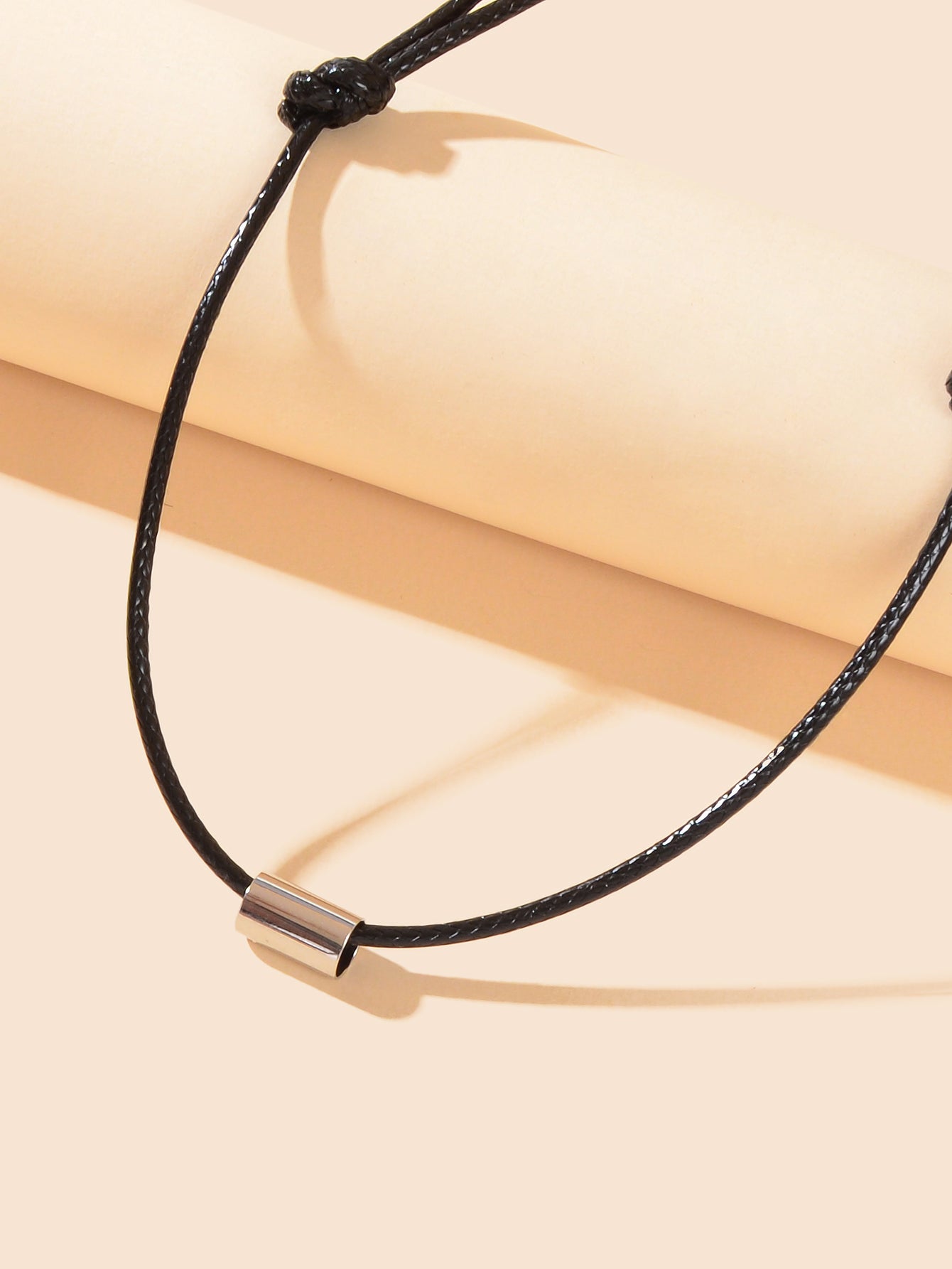 New Silver Metal Decor Black Rope Chain Adjustable Anklet Foot Jewelry