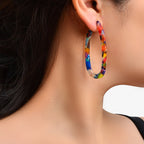 Trendy Acrylic Women Beach Colourful Resin Statement Earrings Vacation