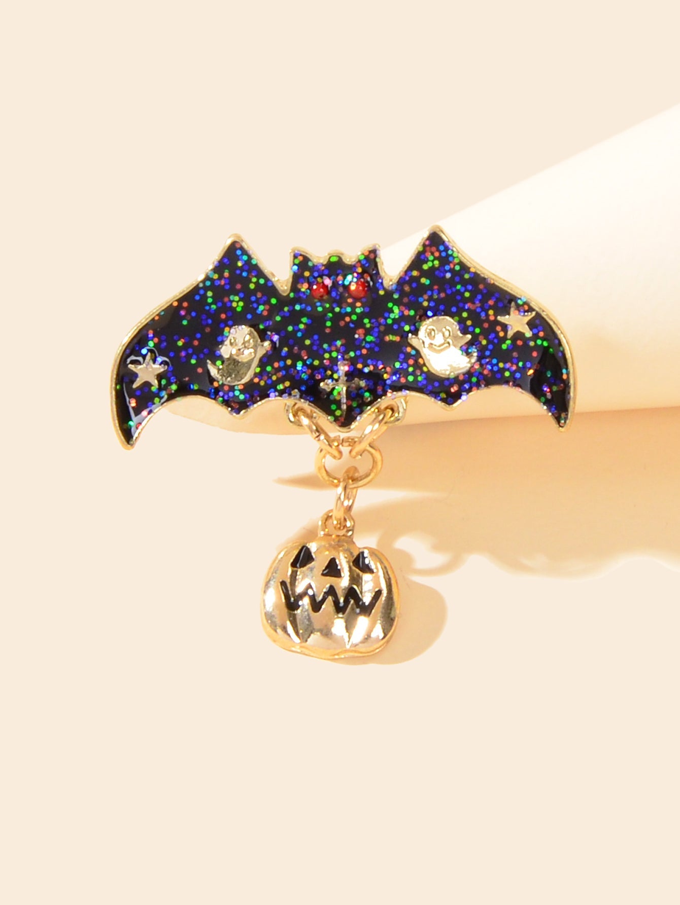Gothic Punk Halloween Accessories Ghost Star Black Bat Pumpkin Brooch