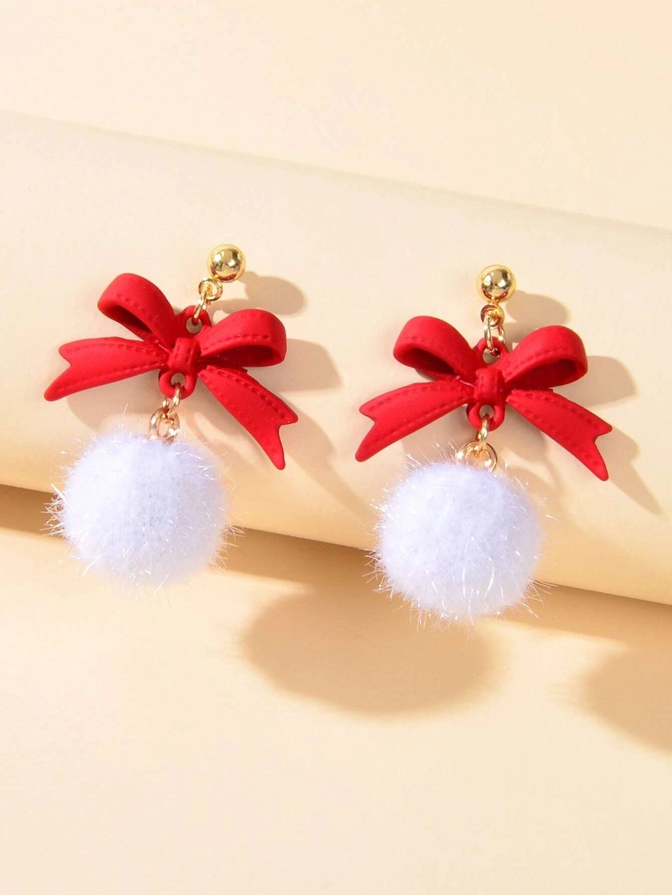 Bow Ball Earrings Dangle Drop Charm Stud Jewelry Women Girl Teens