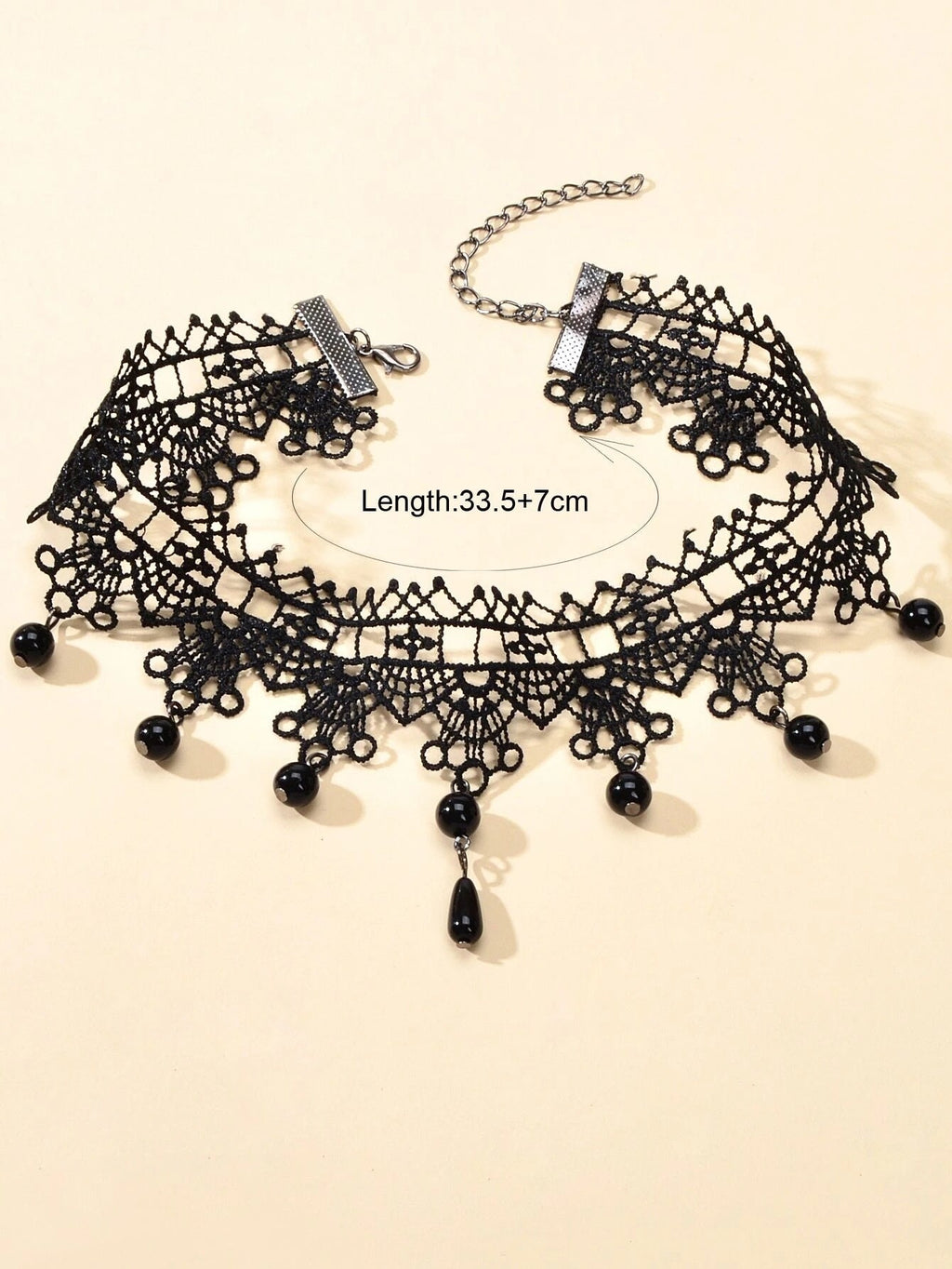 Gothic Black Lace Flower Halloween Water Drop Punk 90s Tattoo Choker