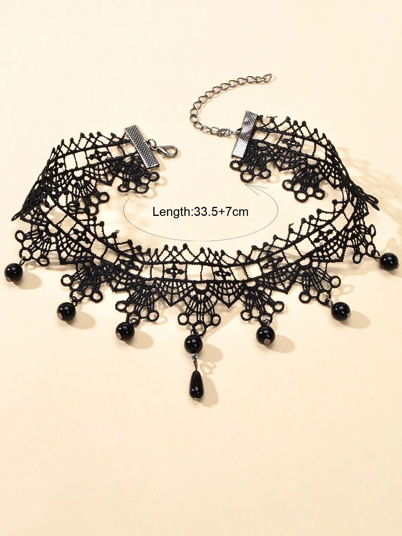 Gothic Black Lace Flower Halloween Water Drop Punk 90s Tattoo Choker