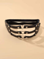 Punk Gothic Black Pu Leather Elastic Leg Chain Cosplay Party Body