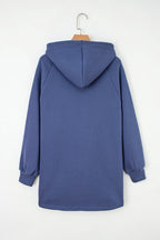 Solid Fleece Lined Drawstring Hoodie