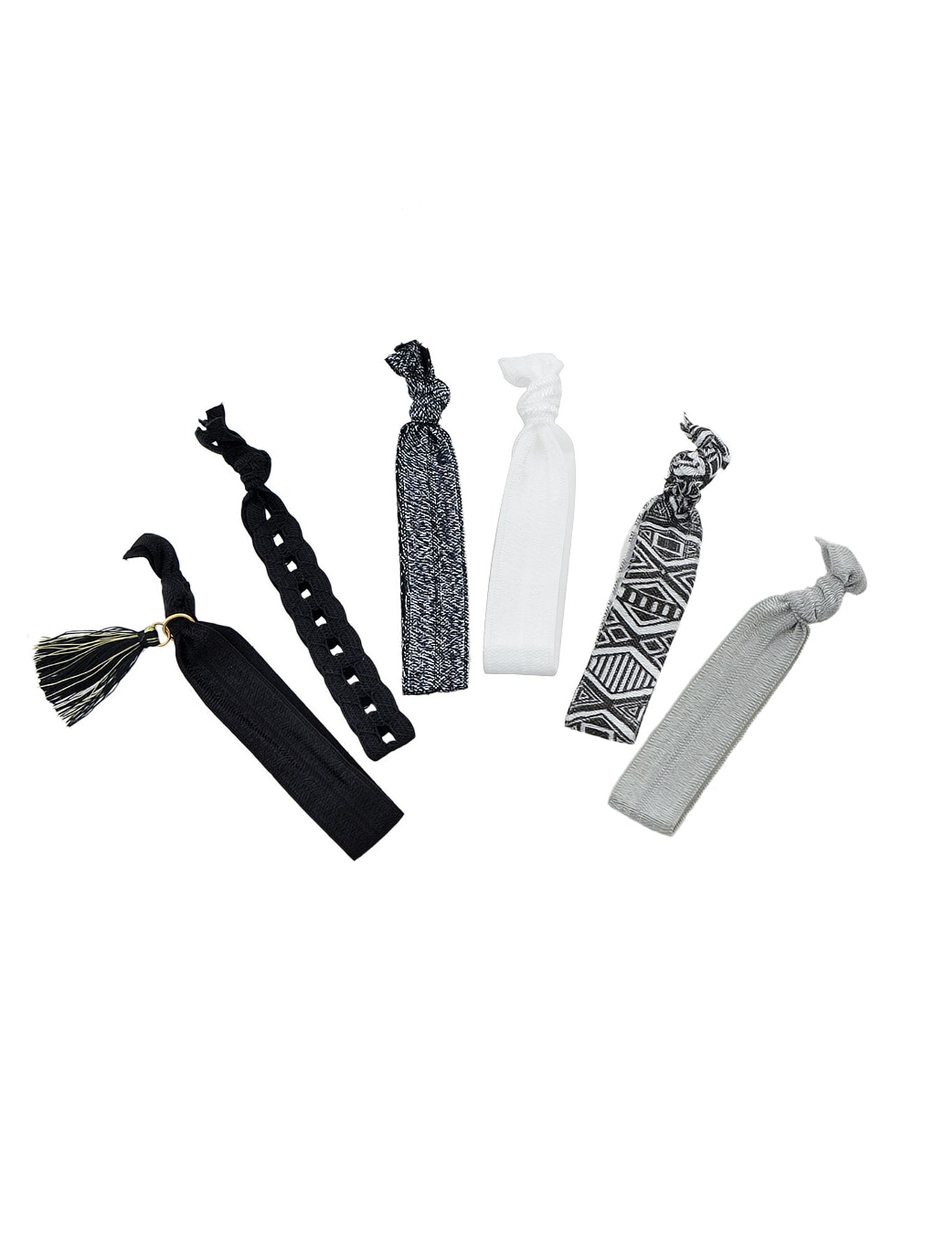 6pcs Colorful Ribbon Elastic Headbands Hairwear Headwear Styling Tools