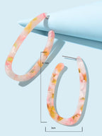 Trendy Acrylic Women Beach Colourful Resin Statement Earrings Vacation