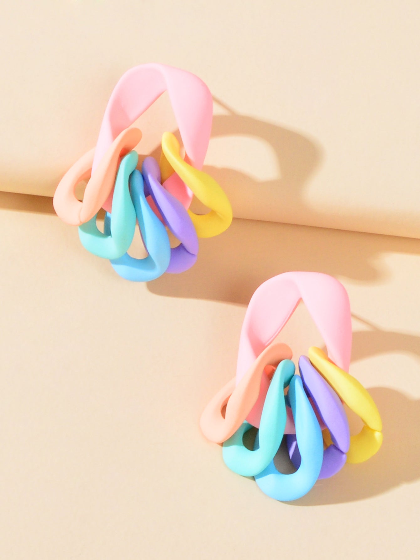 Lovely Candy Color Geometric Resin Earrings Y2K Style Sweet Cute