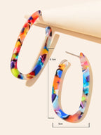 Trendy Acrylic Women Beach Colourful Resin Statement Earrings Vacation